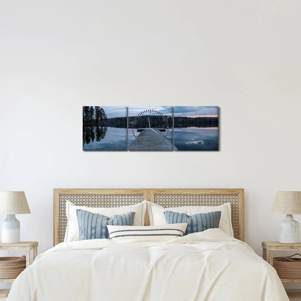 Kép - Móló a tón (órával) (90x30 cm)