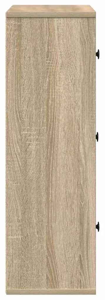 sonoma tölgy színű szerelt fa könyvszekrény 60x24x76,5 cm
