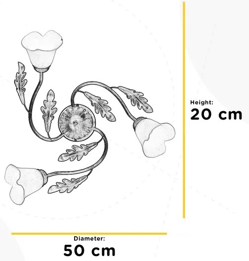 ONLI - Mennyezeti lámpa QUERCIA 3xE14/6W/230V