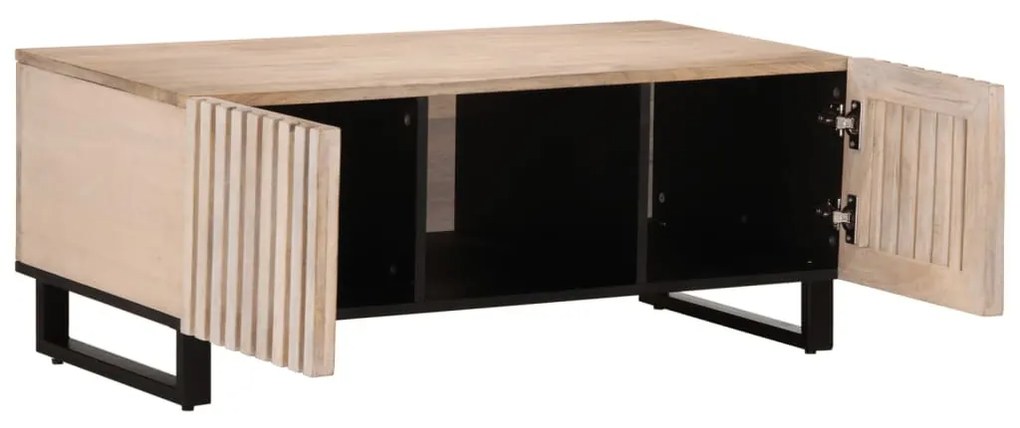 fehér tömör mangófa dohányzóasztal 100 x 55 x 40 cm