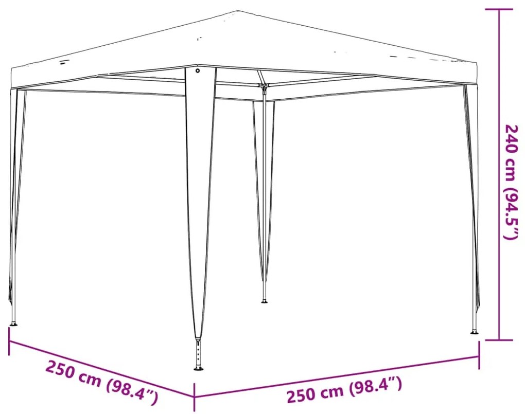 zöld rendezvénysátor 2,5 x 2,5 m 90 g/m²