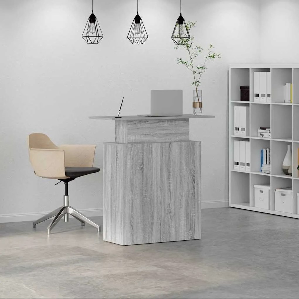 recepciós pult szürke sonoma 100x40x104 cm szerelt fa