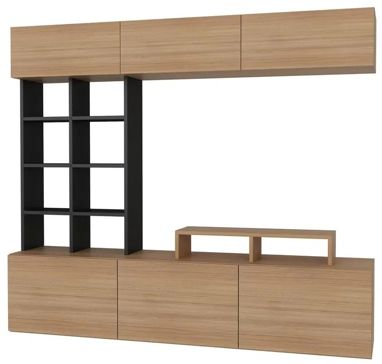 TV szekrény Sasa - Teak, Black