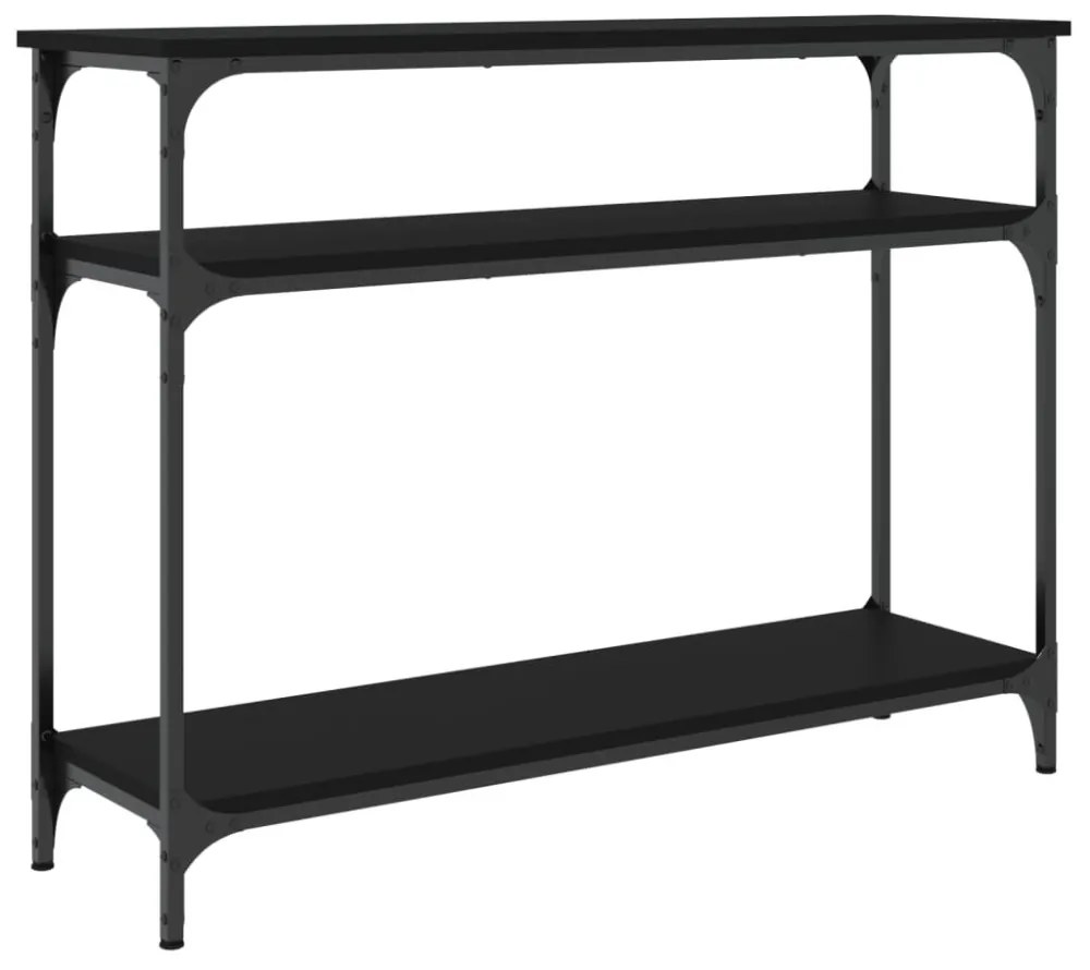 fekete szerelt fa tálalóasztal 100x29x75 cm