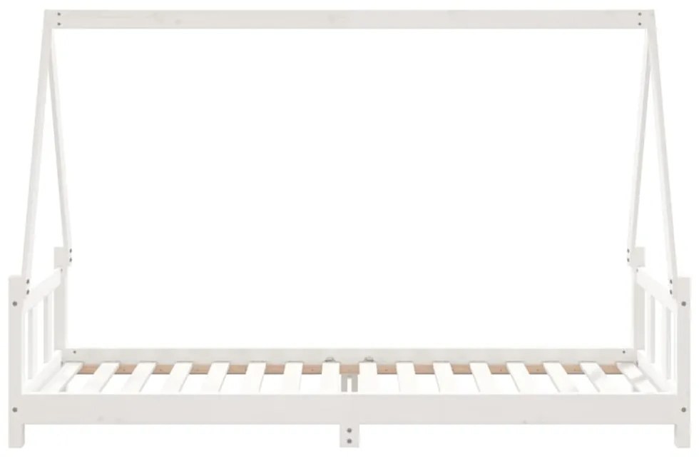 fehér tömör fenyőfa gyerekágykeret 90 x 200 cm