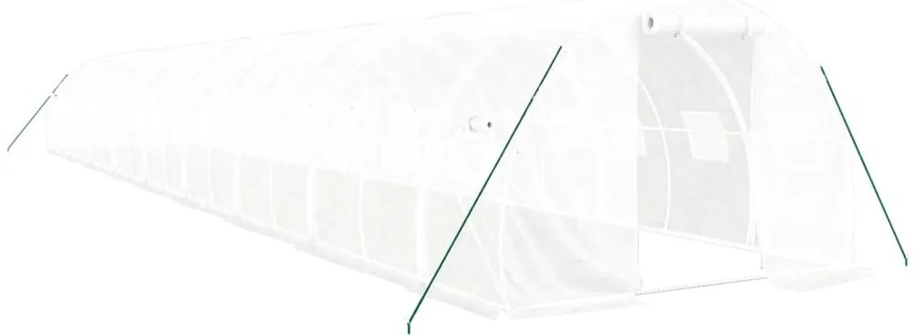 fehér acélvázas melegház 54 m² 18 x 3 x 2 m