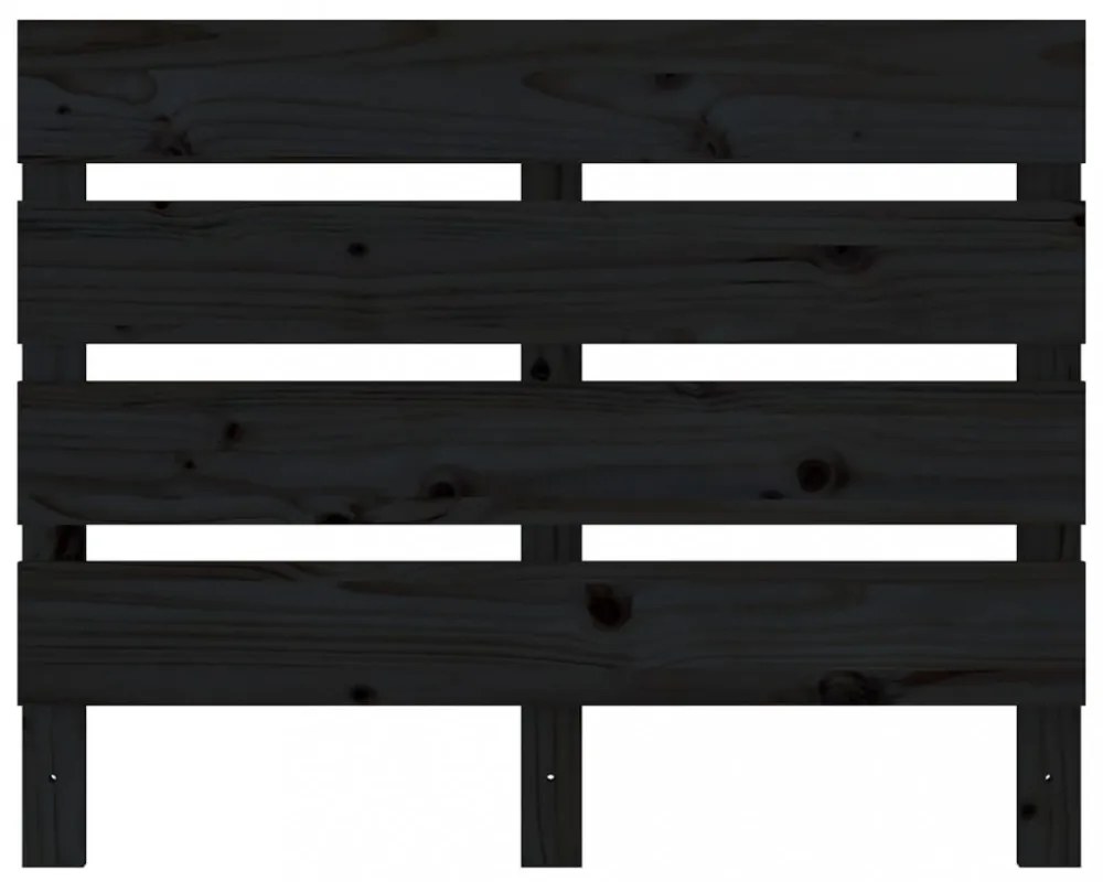 fekete tömör fenyőfa fejtámla 100 x 3 x 80 cm