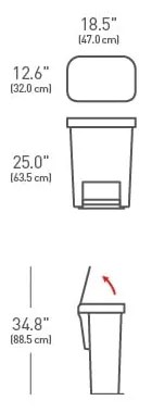 Acél pedálos szemetes 55 l - simplehuman