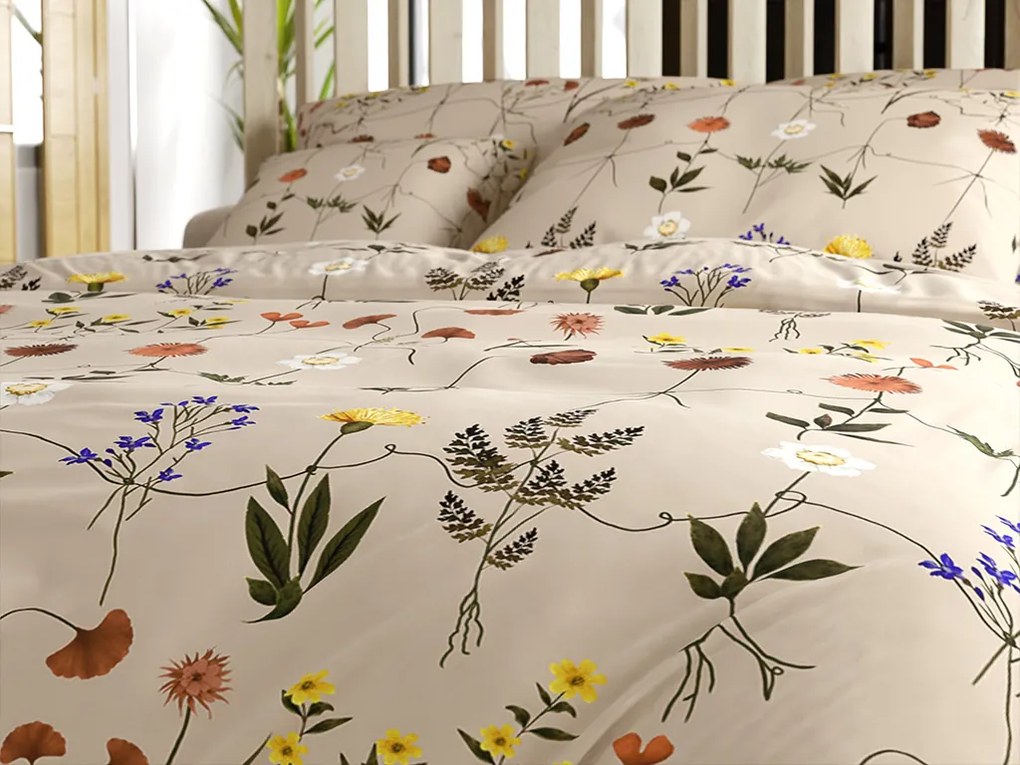 HERBAL bézs mikroszálas ágyneműhuzat Ágyneműhuzat mérete: 70 x 90 cm | 140 x 200 cm