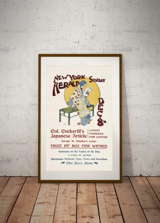Régi poszter New York Herald Dec. 1896. 70x50cm
