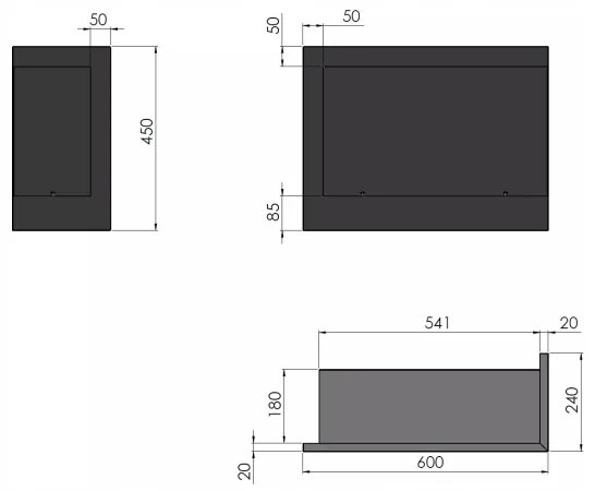 InFire - Sarok BIO kandalló 45x60 cm 3kW fekete
