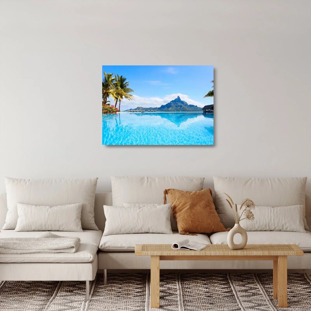 Üveg kép - Pálmafák és strandok (70x50 cm)