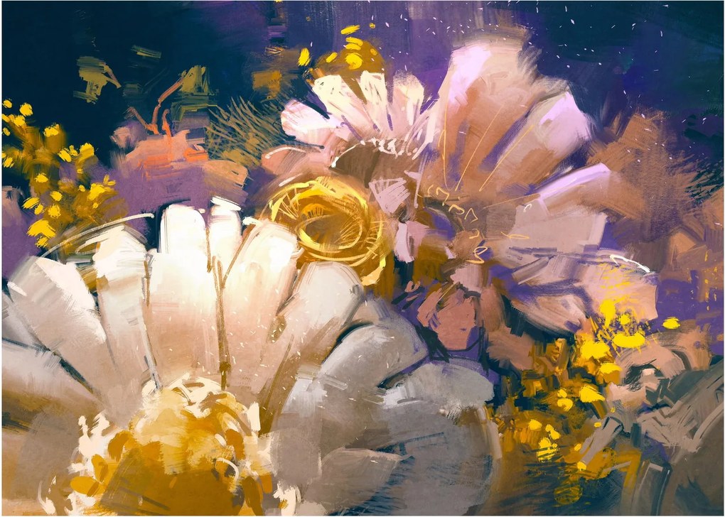 Virágok képe (üvegen) (70x50 cm)