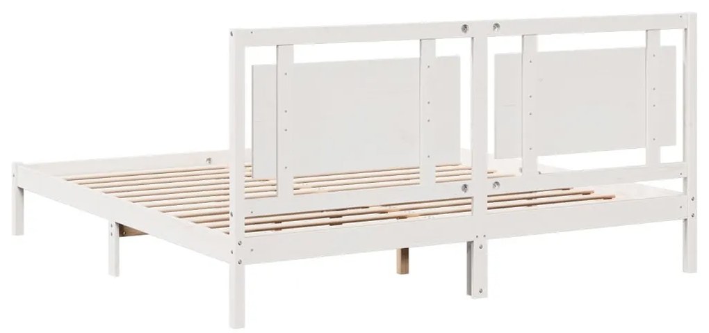 fehér tömör fa extra hosszú ágykeret matrac nélkül 180 x 220 cm