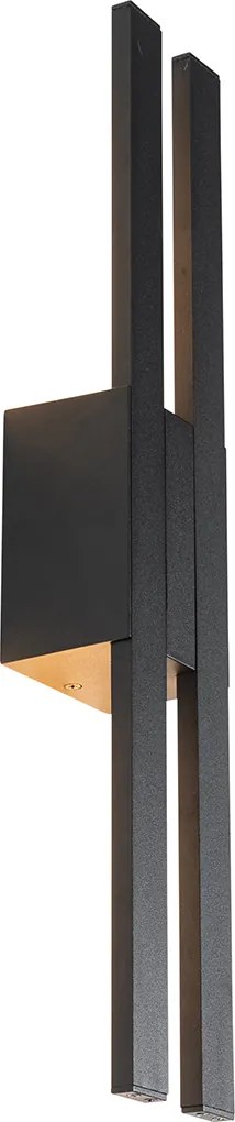 Modern kültéri fali lámpa fekete, beépített LED-del, 2 lámpás, IP54 - Jamal