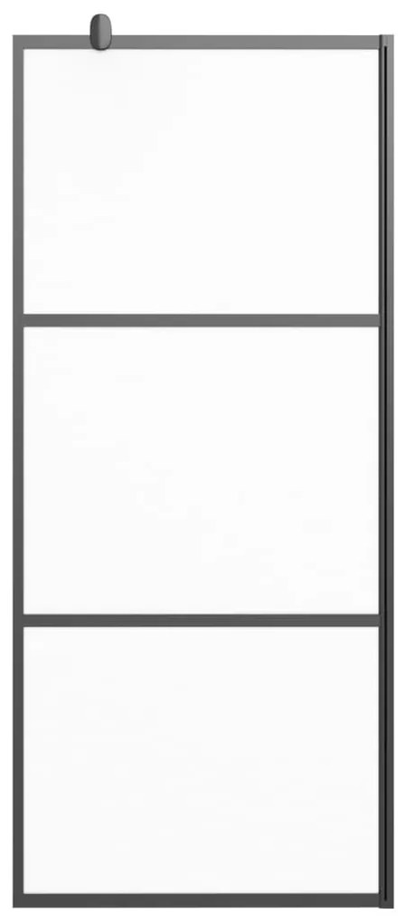Fekete ESG tejüveg zuhanyfal küszöb nélküli zuhanyhoz 80x195 cm