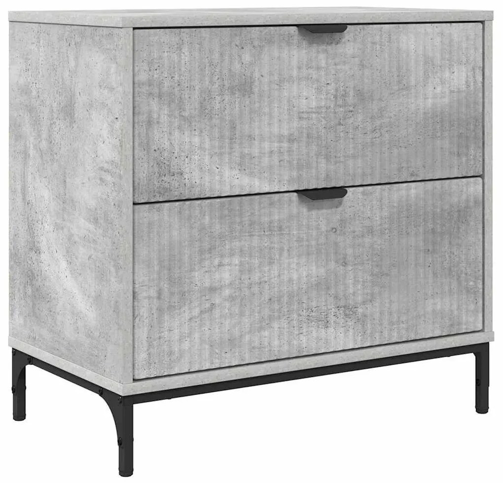 Éjjeli asztal fiókkal Beton szürke 63.5 x 36 x 61 cm Faanyag