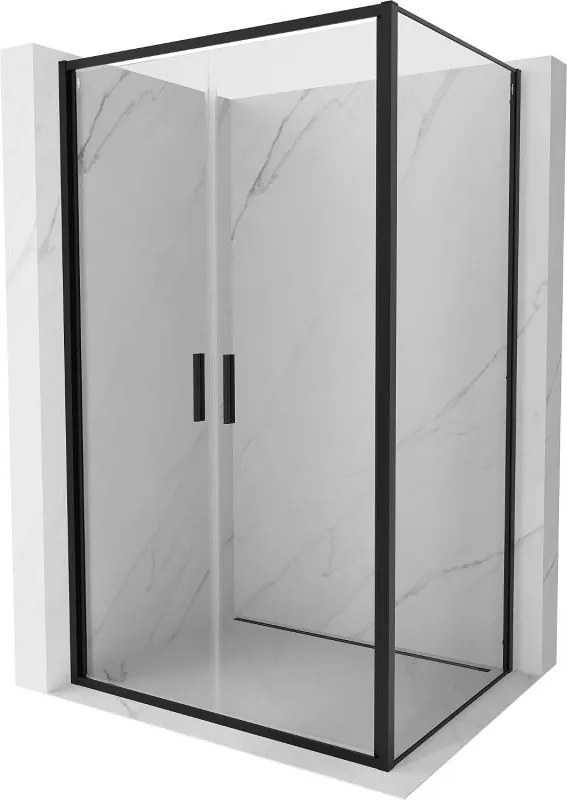 Mexen Exo nyitható zuhanykabin 100 x 80 cm, átlátszó, fekete - 814-100-080-70-00
