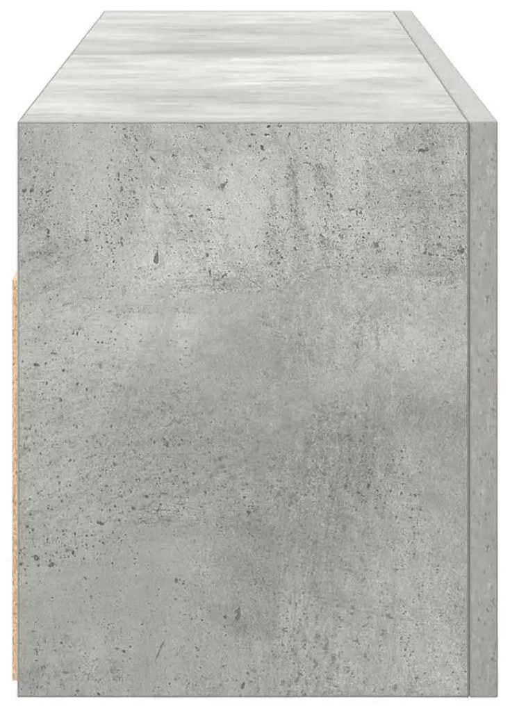 betonszürke szerelt fa fali fürdőszobaszekrény 100x25x30 cm