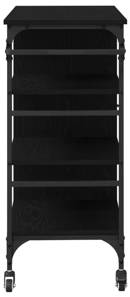 Konyhai Kocsi Fekete Tölgy 87.5x38.5x84.5 cm Szerelt Fa