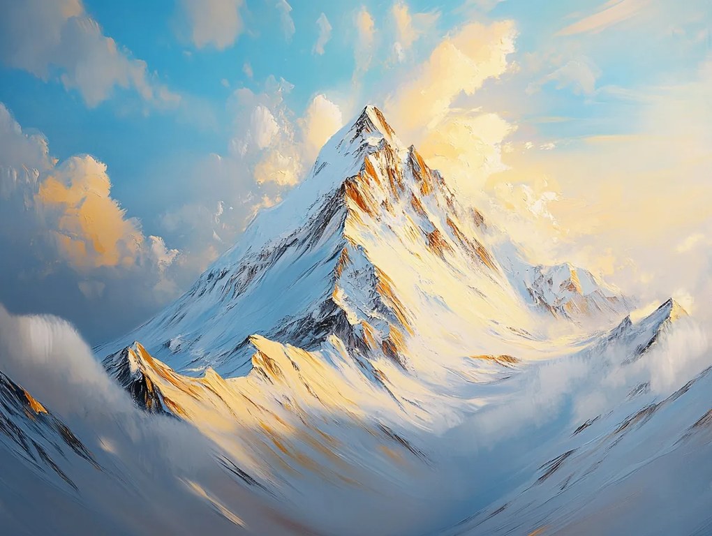 Vászonkép Canvas Tájkép Magas Hegyek Csúcsok Tél Hó Fagy 80x60