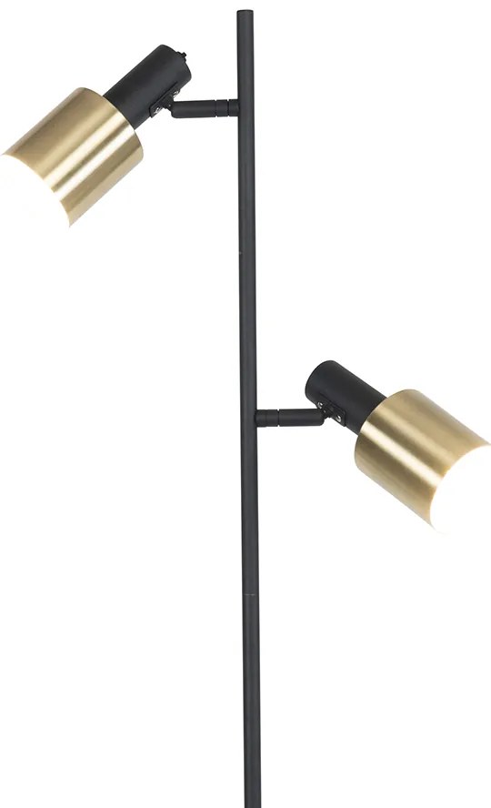 Okos állólámpa fekete arannyal, 2 db Wi-Fi A60 izzóval - Stijn