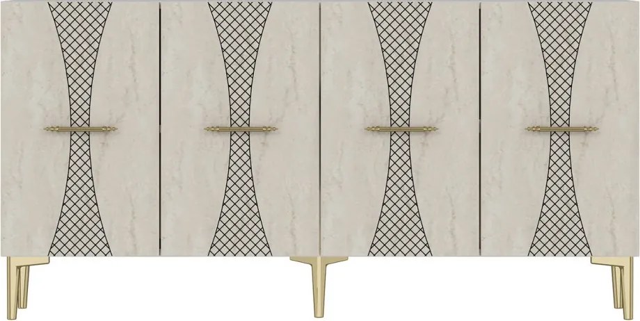 Slim 150 - White, Travertine, Gold