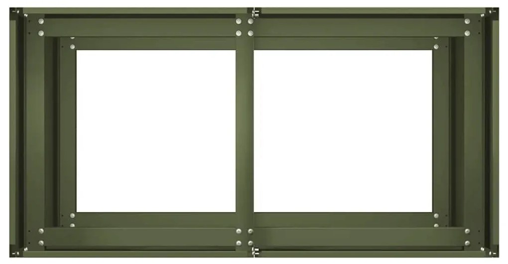 Növénytartó olívazöld 80x40x80 cm Hidegen hengerelt acélból