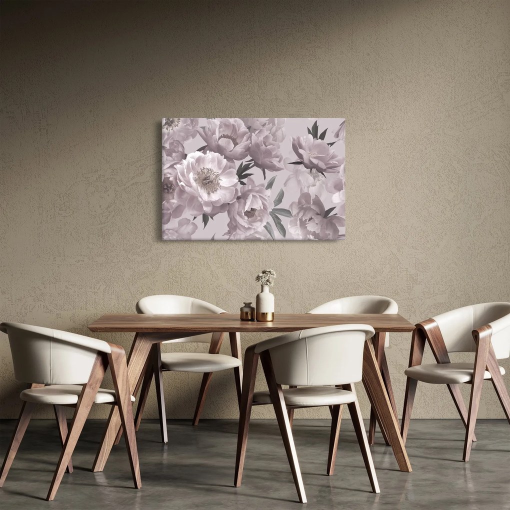 Kép - Vintage bazsarózsa virágok (90x60 cm)