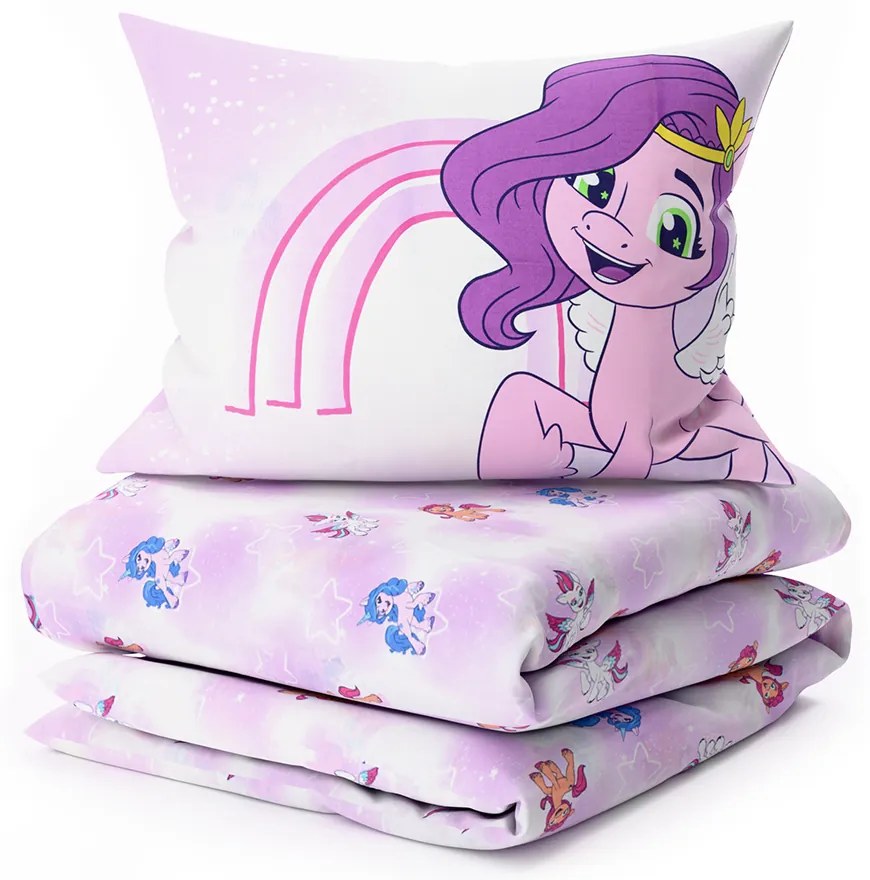 Gyermek pamut ágynemű MY LITTLE PONY STARS fehér Ágyneműhuzat mérete: 60 x 70 cm | 140 x 200 cm