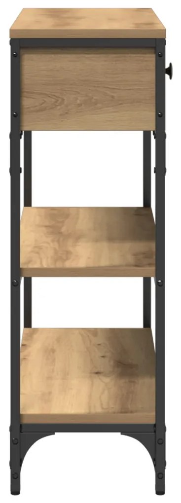 Konsole Asztal Artisan tölgy 72,5x25x75 cm Mérnöki Fa & Acél