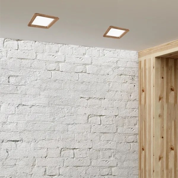 LED Beépíthető lámpa WOODY SPOT LED/17W/230V 3000K dió 18,5x18,5 cm