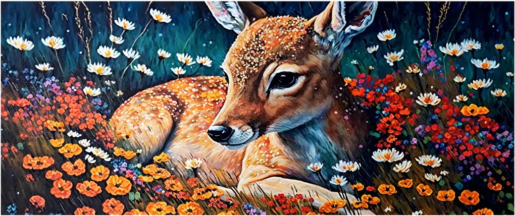 Kép - Festett szarvas (120x50 cm)