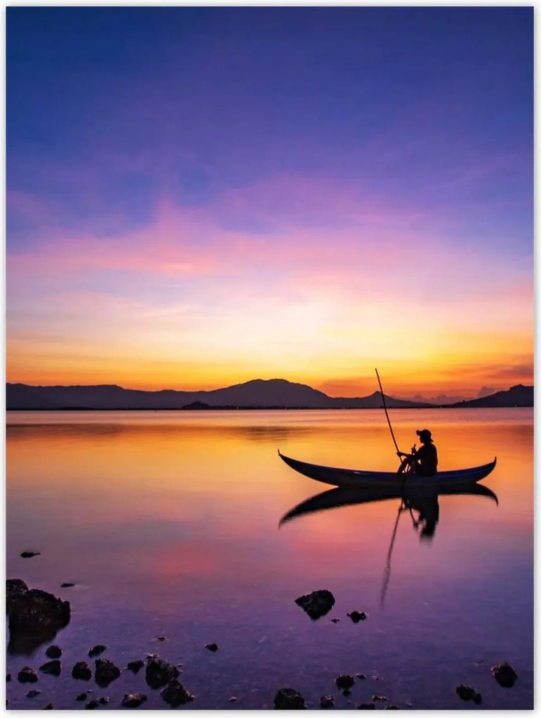 Poszterek 30x40 Esti horgászat naplementekor