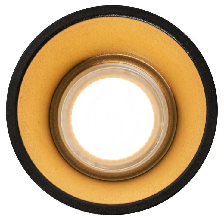 6 darabos modern beépíthető spotlámpa szett fekete arannyal GU10 50mm IP44 - Dept