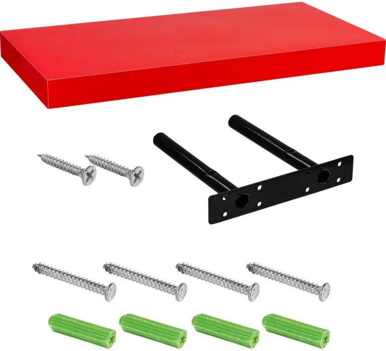 Fali polc STILISTA® Volato 90 cm - piros fényes