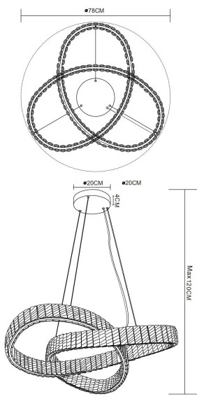 Globo 67162-110CCT - LED állítható fényű MUCKY csillár 110W/230V, 78 cm, DO
