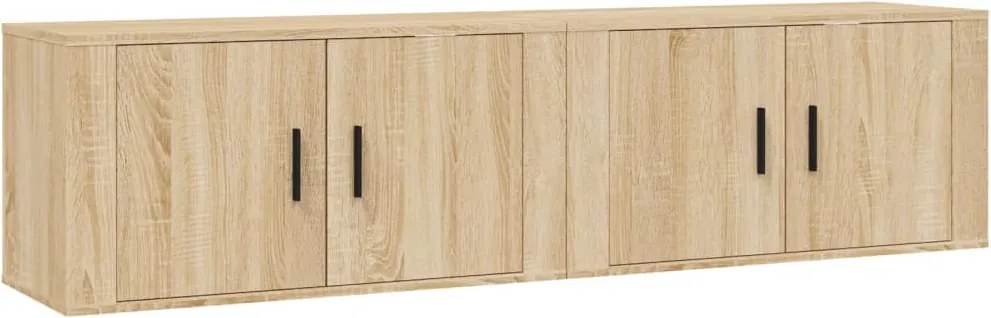 vidaXL 2 db sonoma tölgy színű fali TV-szekrény 80 x 34,5 x 40 cm