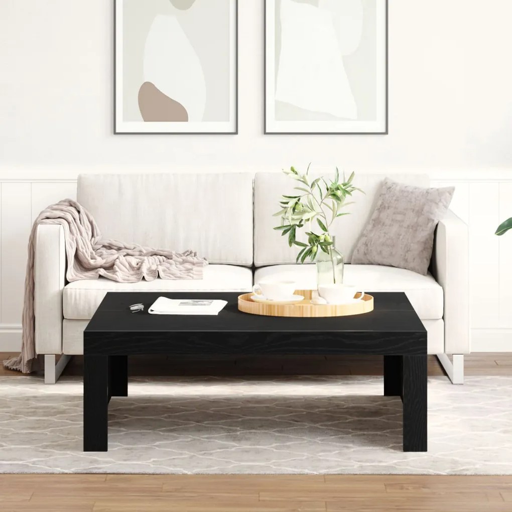 Fekete Tölgy Kávézóasztal - 100 x 100 x 35 cm, Minőségi Mérnöki Fából készült