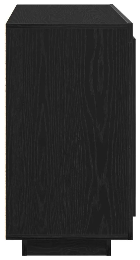 Fekete tölgyoldal 80x40x75 cm Műanyag