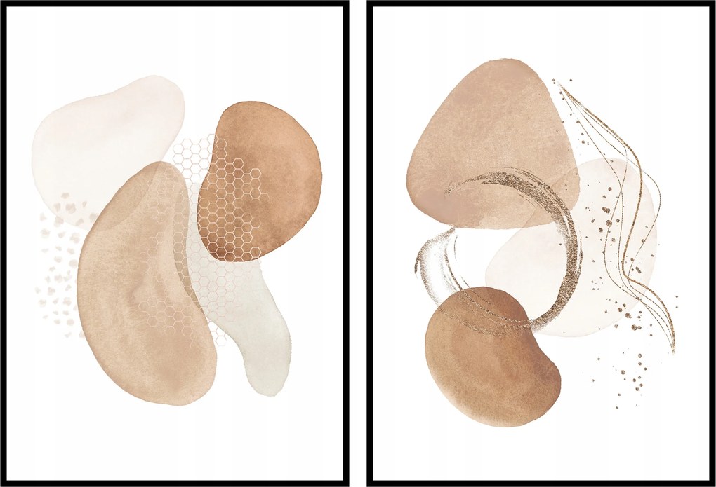 Boho grafika poszter diptikus minták nappali poszter szett 2db 13x18cm