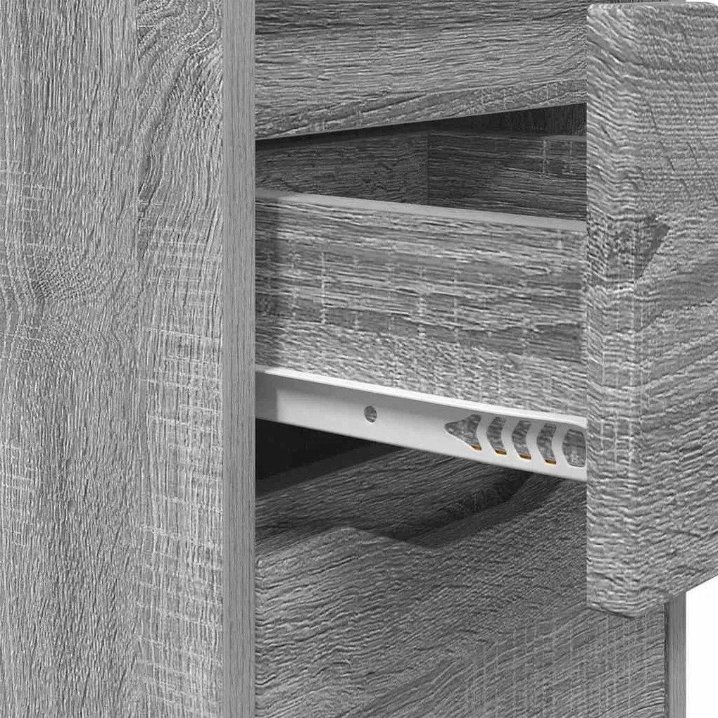 vidaXL Éjjeli asztal fiókkal Szürke Sonoma 30,5 x 30 x 43 cm Faanyag