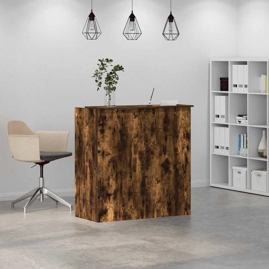 recepciós pult füstös tölgy 100x50x103,5 cm szerelt fa