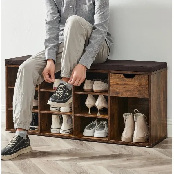 VOREN cipőtároló barna/fekete