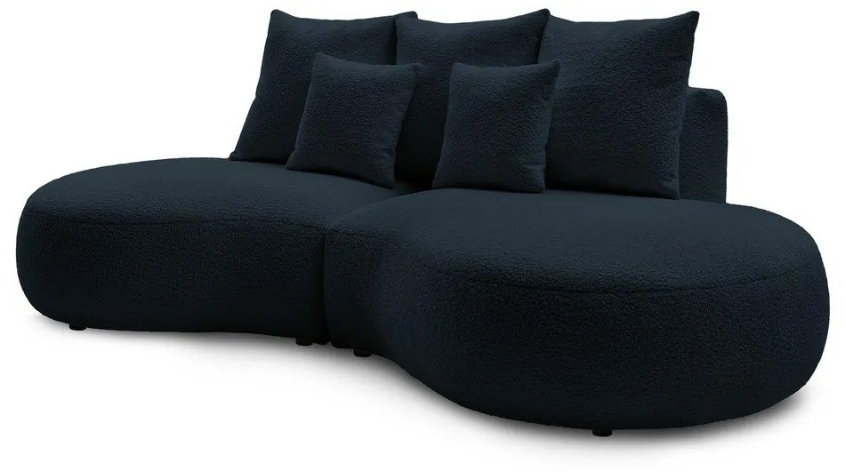 Sötétkék buklé szövet kanapé 260 cm Saint-Germain – Bobochic Paris