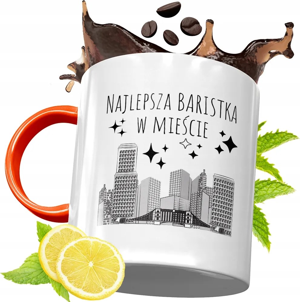 Narancssárga Bögre Baristáknak Ajándék fényképes nyomtatással