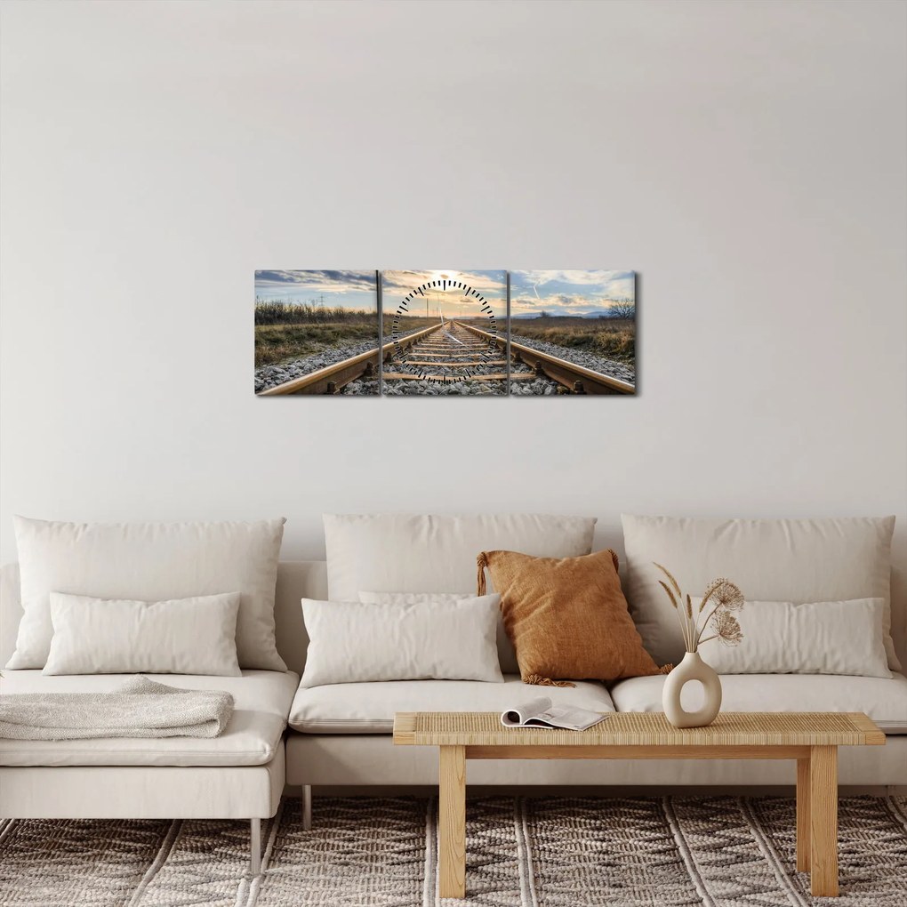 Kép - Vágány (órával) (90x30 cm)