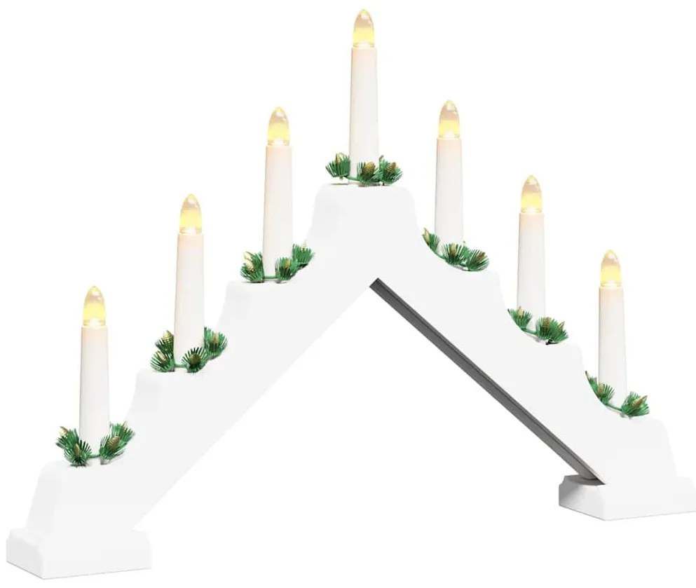 Karácsonyi gyertya híd 7 LED-del 3 pcs Fehér 39.5 x 5 x 29 cm