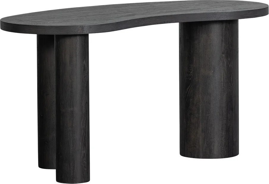 Sötétbarna konzolasztal borovi fenyő dekorral 70x150 cm Maan – WOOOD