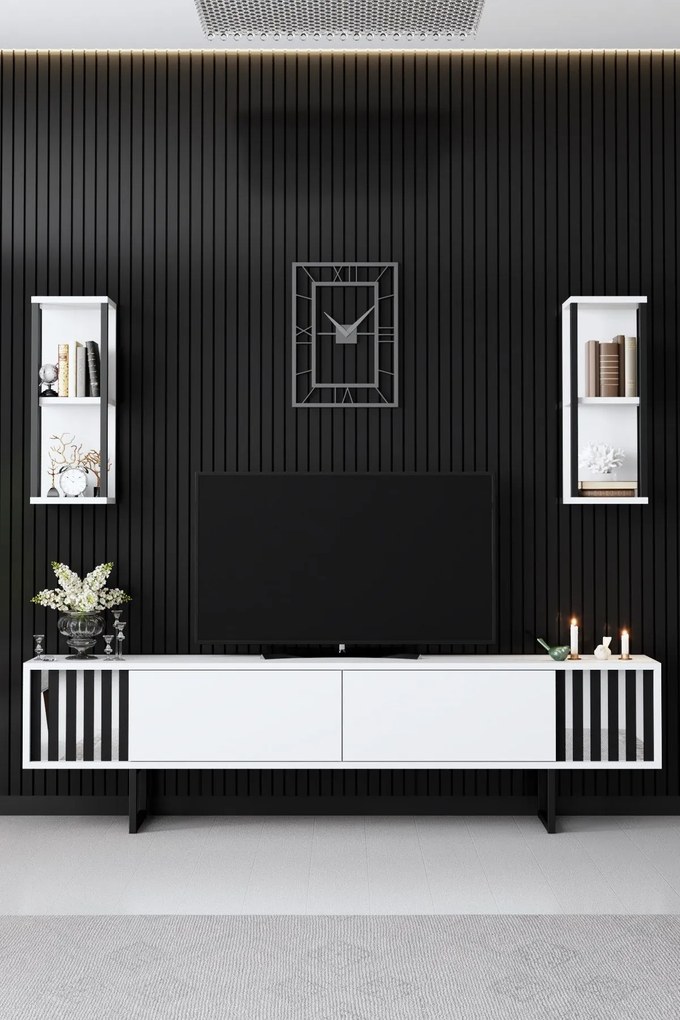 TV szekrény Chrome Line - White, Black